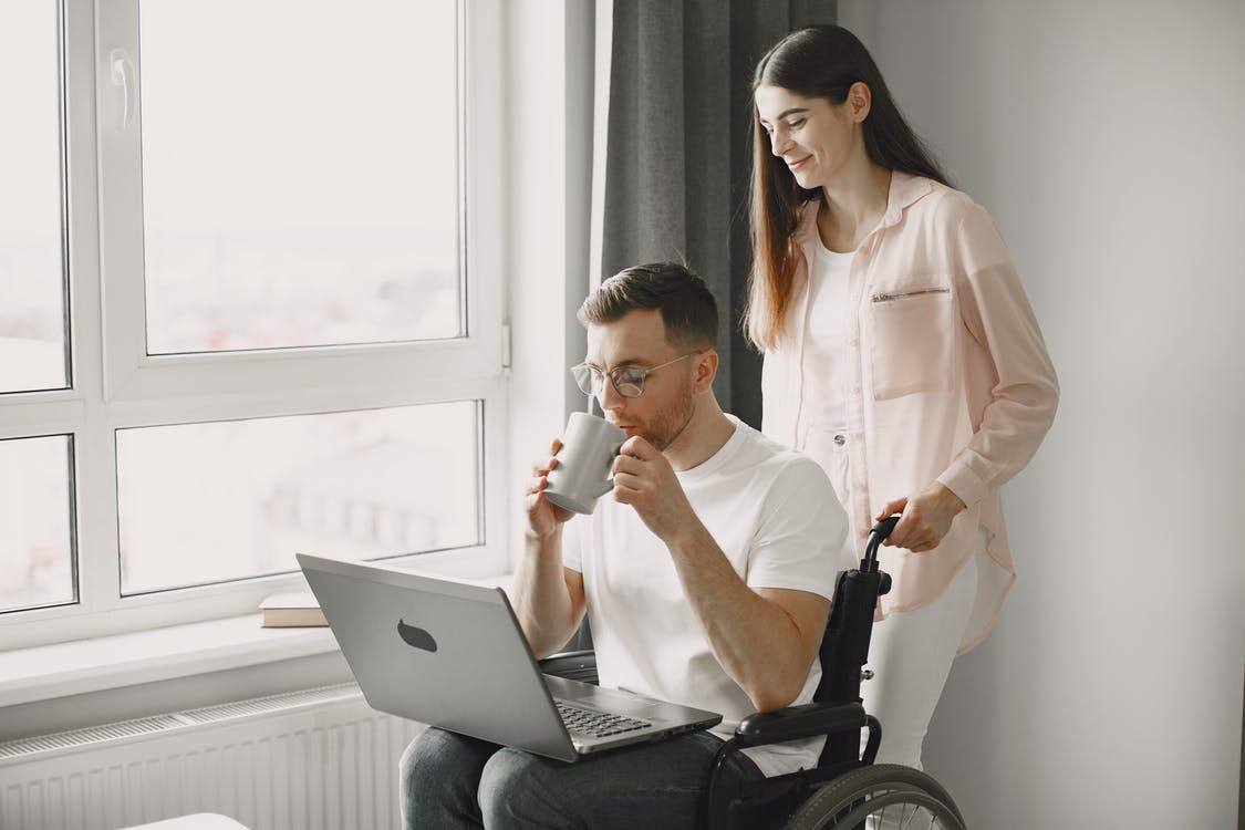 Man on a wheelchair